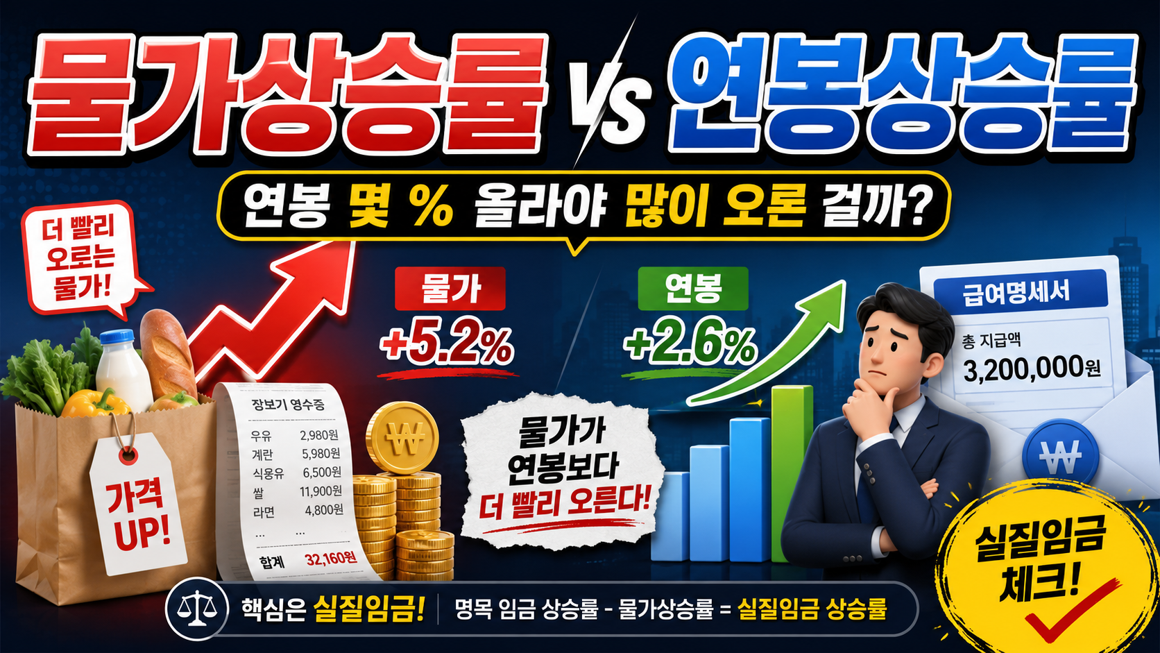 연봉상승률과 물가상승률 비교 썸네일