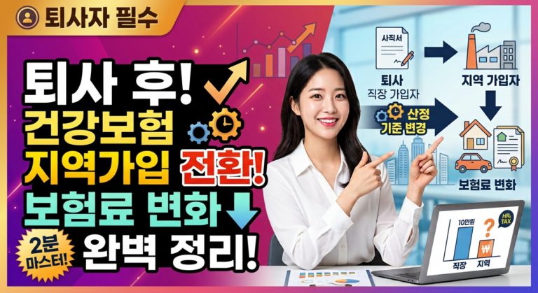 퇴사 후 건강보험이 지역가입자로 전환되는 과정과 보험료 변화 8 퇴사 후 건강보험 지역가입 전환 썸네일