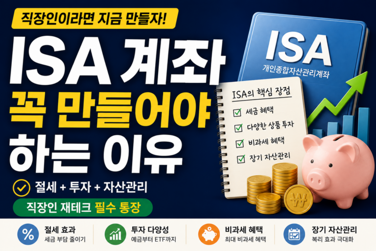 ISA 계좌를 꼭 만들어야 하는 이유? 직장인이 절세와 자산관리를 동시에 시작하는 가장 쉬운 방법 8 ISA 계좌 활용법 썸네일