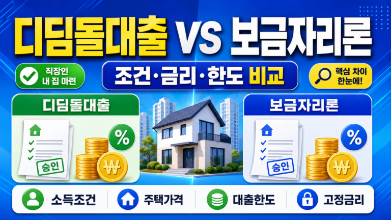 2026년 디딤돌대출과 보금자리론 차이 총정리|소득 조건·금리·대출한도 비교 6 디딤돌대출과 보금자리론 썸네일
