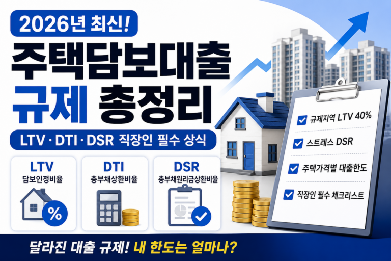 2026년 주택담보대출 규제 총정리|LTV·DTI·DSR 직장인 필수 상식 5 주택담보대출 규제 총정리 썸네일