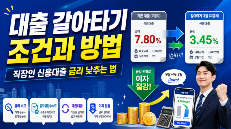 대출 갈아타기 조건과 방법|직장인 신용대출 금리 낮추는 법 4 대출갈아타기 방법 썸네일