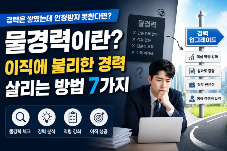 물경력이란 무엇일까? 이직에 불리한 경력을 살리는 방법 6 직장인 물경력 이직 썸네일