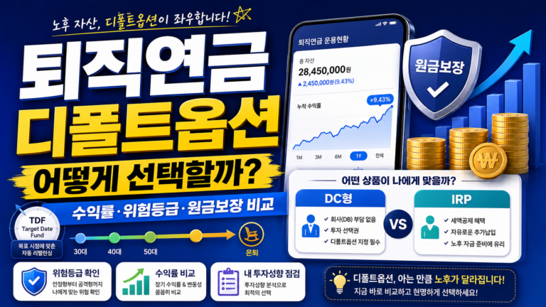 퇴직연금 디폴트옵션 선택 방법|수익률·위험등급·원금보장 상품 비교 3 퇴직연금 디폴트옵션 썸네일