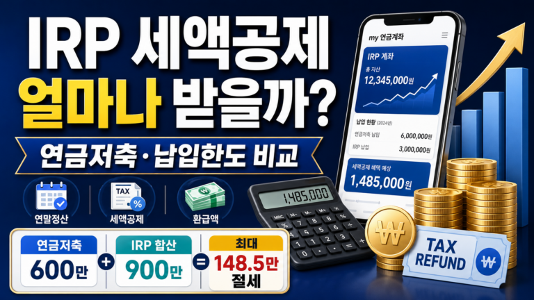 IRP 세액공제 얼마나 받을까? 연금저축과 납입한도 비교 1 IRP 세액공제 썸네일