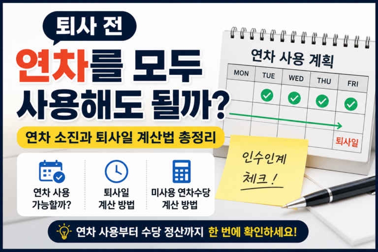퇴사 전 연차를 모두 사용해도 될까? 연차 소진과 퇴사일 계산법 5 퇴사전 연차사용 썸네일