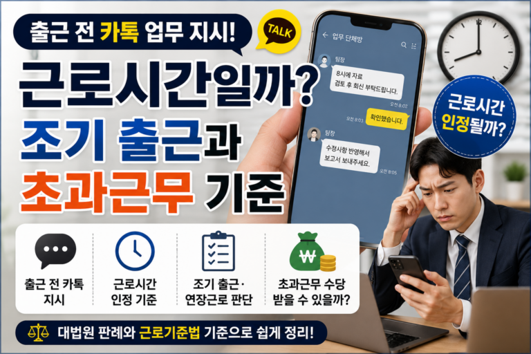 출근 전 카톡 업무 지시는 근로시간일까? 조기 출근과 초과근무 기준 2 직장인 초과근무 기준 썸네일