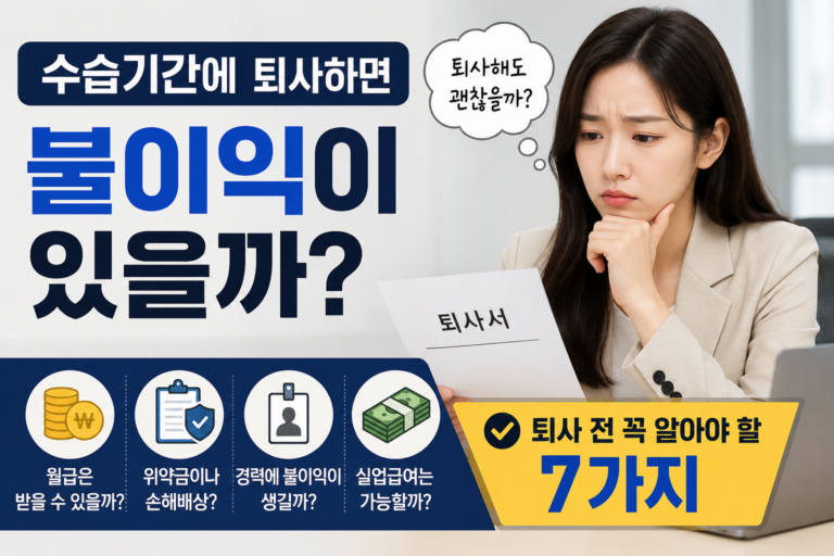 수습기간에 퇴사하면 불이익이 있을까? 퇴사 전 반드시 알아야 할 7가지 1 수습기간 퇴사 시 불이익 썸네일